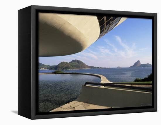 View Across Bay to Rio from Museo De Arte Contemporanea, by Oscar Niemeyer, Rio De Janeiro, Brazil-Upperhall-Framed Premier Image Canvas