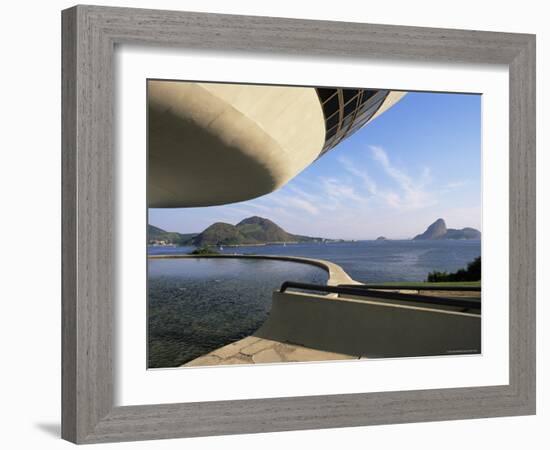 View Across Bay to Rio from Museo De Arte Contemporanea, by Oscar Niemeyer, Rio De Janeiro, Brazil-Upperhall-Framed Photographic Print