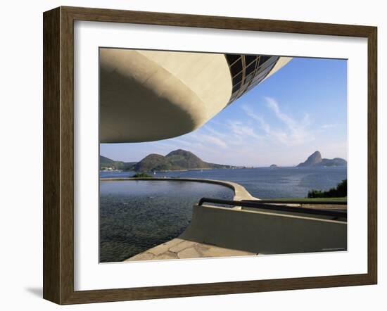 View Across Bay to Rio from Museo De Arte Contemporanea, by Oscar Niemeyer, Rio De Janeiro, Brazil-Upperhall-Framed Photographic Print