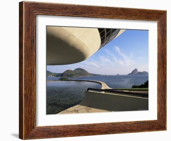 View Across Bay to Rio from Museo De Arte Contemporanea, by Oscar Niemeyer, Rio De Janeiro, Brazil-Upperhall-Framed Photographic Print