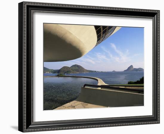 View Across Bay to Rio from Museo De Arte Contemporanea, by Oscar Niemeyer, Rio De Janeiro, Brazil-Upperhall-Framed Photographic Print