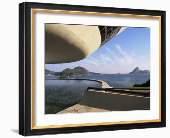 View Across Bay to Rio from Museo De Arte Contemporanea, by Oscar Niemeyer, Rio De Janeiro, Brazil-Upperhall-Framed Photographic Print