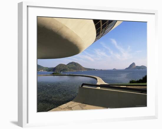 View Across Bay to Rio from Museo De Arte Contemporanea, by Oscar Niemeyer, Rio De Janeiro, Brazil-Upperhall-Framed Photographic Print