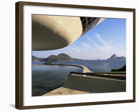 View Across Bay to Rio from Museo De Arte Contemporanea, by Oscar Niemeyer, Rio De Janeiro, Brazil-Upperhall-Framed Photographic Print
