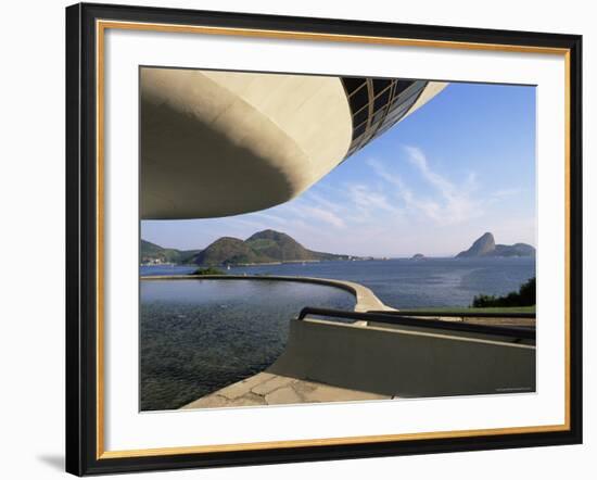 View Across Bay to Rio from Museo De Arte Contemporanea, by Oscar Niemeyer, Rio De Janeiro, Brazil-Upperhall-Framed Photographic Print