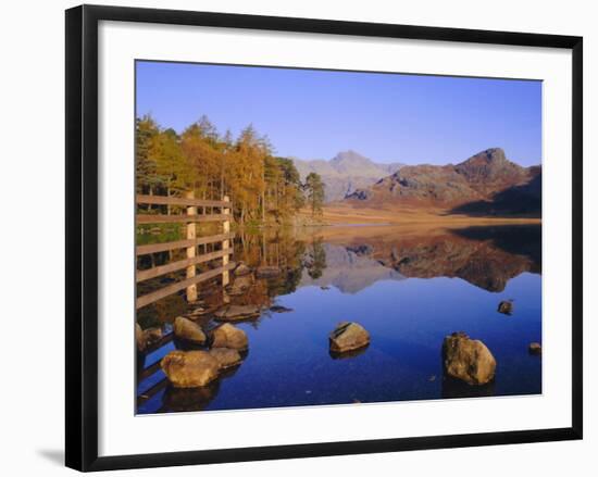 View Across Blea Tarn to Langdale Pikes, Lake District, Cumbria, England, UK Autumn-Ruth Tomlinson-Framed Photographic Print