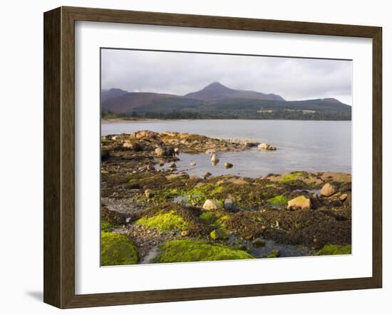 View across Brodick Bay to Goatfell, Brodick, Isle of Arran, North Ayrshire-Ruth Tomlinson-Framed Photographic Print