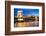 View across Danube River of Chain Bridge and Buda Castle at Night, UNESCO World Heritage Site-Ben Pipe-Framed Photographic Print