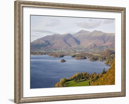 View Across Derwent Water to Keswick and Skiddaw from Watendlath Road in Autumn-Pearl Bucknall-Framed Photographic Print