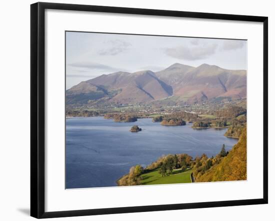View Across Derwent Water to Keswick and Skiddaw from Watendlath Road in Autumn-Pearl Bucknall-Framed Photographic Print