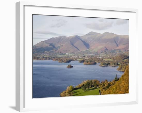 View Across Derwent Water to Keswick and Skiddaw from Watendlath Road in Autumn-Pearl Bucknall-Framed Photographic Print