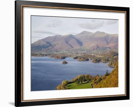 View Across Derwent Water to Keswick and Skiddaw from Watendlath Road in Autumn-Pearl Bucknall-Framed Photographic Print