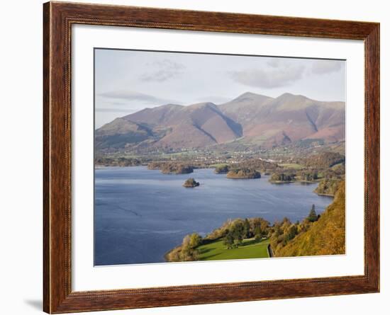 View Across Derwent Water to Keswick and Skiddaw from Watendlath Road in Autumn-Pearl Bucknall-Framed Photographic Print