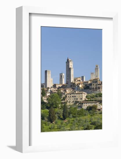 View across Field to Typical Houses and Medieval Towers, San Gimignano, Siena-Ruth Tomlinson-Framed Photographic Print