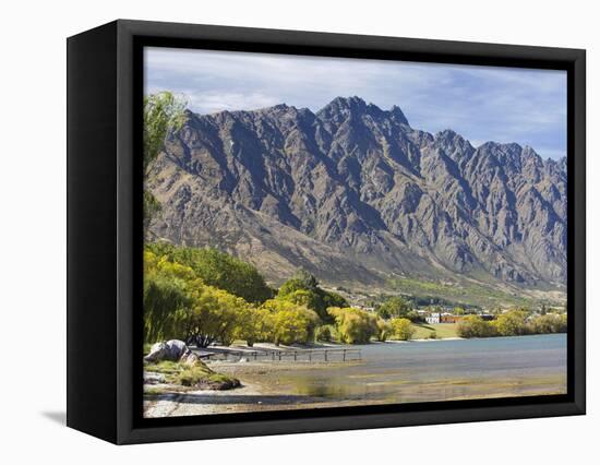 View across Frankton Arm to the Remarkables, autumn, Queenstown, Queenstown-Lakes district, Otago, -Ruth Tomlinson-Framed Premier Image Canvas