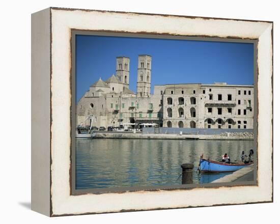 View Across Harbour to Duomo Vecchio, Molfetta, Puglia, Italy, Mediterranean-Sheila Terry-Framed Premier Image Canvas