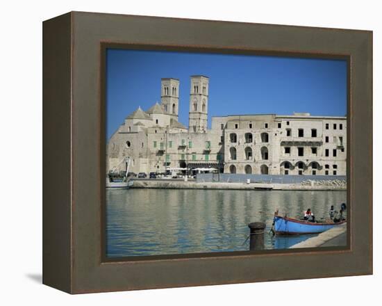 View Across Harbour to Duomo Vecchio, Molfetta, Puglia, Italy, Mediterranean-Sheila Terry-Framed Premier Image Canvas