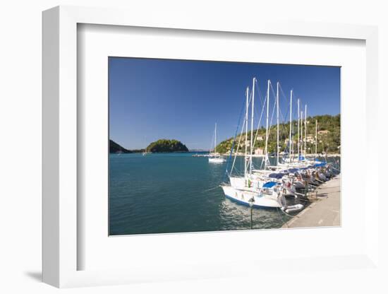 View across Lakka Bay, Yachts Lined Up Along the Quay, Lakka-Ruth Tomlinson-Framed Photographic Print