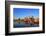 View across Main River towards the skyline of Frankfurt am Main, Hesse, Germany, Europe-Hans-Peter Merten-Framed Photographic Print