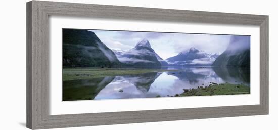 View Across Milford Sound to Mitre Peak, 1629M, Milford Sound, Fiordland, South Island, New Zealand-Gavin Hellier-Framed Photographic Print