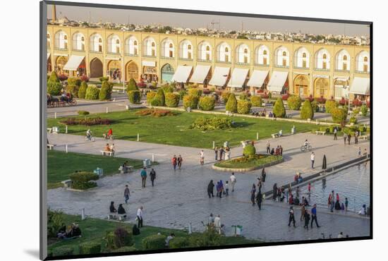 View across Naqsh-e (Imam) Square, UNESCO World Heritage Site, from Ali Qapu Palace, Isfahan, Iran,-James Strachan-Mounted Photographic Print