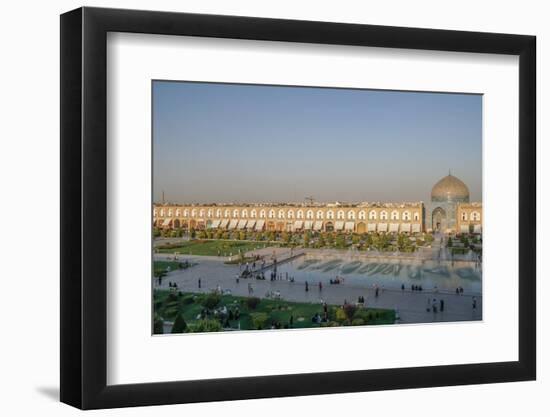 View across Naqsh-e (Imam) Square, UNESCO World Heritage Site, from Ali Qapu Palace opposite Sheikh-James Strachan-Framed Photographic Print