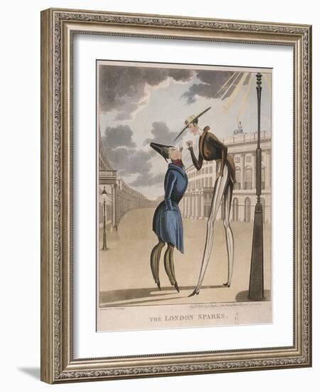 View across Piccadilly Circus Looking Up Regent Street, Westminster, London, 1830-C Perring-Framed Giclee Print