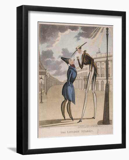 View across Piccadilly Circus Looking Up Regent Street, Westminster, London, 1830-C Perring-Framed Giclee Print
