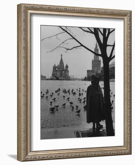 View Across Red Square of St. Basil's Cathedral and the Kremlin-Howard Sochurek-Framed Photographic Print