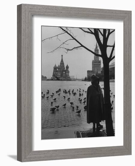 View Across Red Square of St. Basil's Cathedral and the Kremlin-Howard Sochurek-Framed Photographic Print