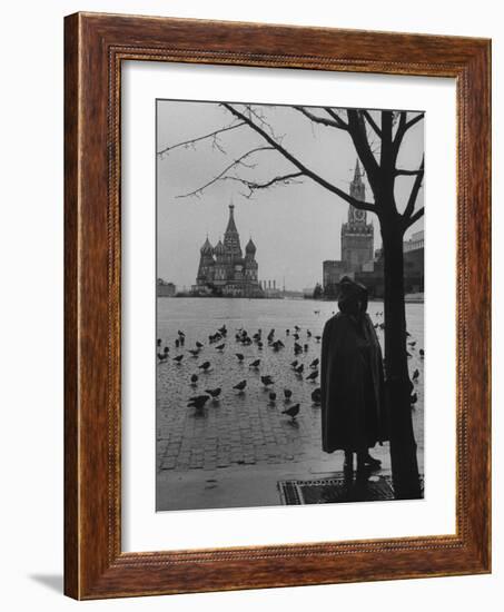 View Across Red Square of St. Basil's Cathedral and the Kremlin-Howard Sochurek-Framed Photographic Print