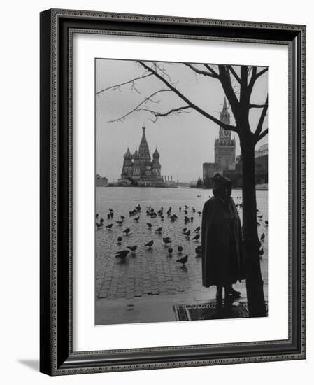 View Across Red Square of St. Basil's Cathedral and the Kremlin-Howard Sochurek-Framed Photographic Print