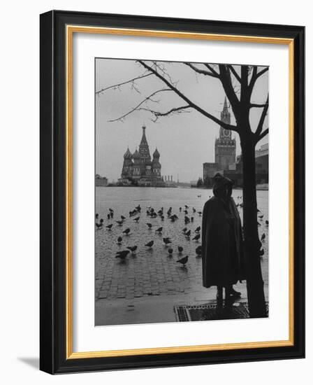 View Across Red Square of St. Basil's Cathedral and the Kremlin-Howard Sochurek-Framed Photographic Print