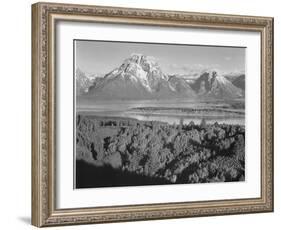 View Across River Valley Toward "Mount Moran" Grand Teton, National Park Wyoming. 1933-1942-Ansel Adams-Framed Art Print