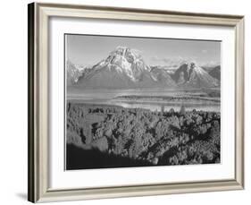 View Across River Valley Toward "Mount Moran" Grand Teton, National Park Wyoming. 1933-1942-Ansel Adams-Framed Art Print
