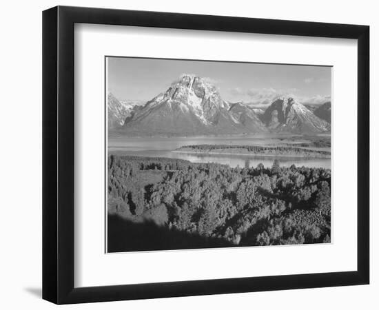 View Across River Valley Toward "Mount Moran" Grand Teton, National Park Wyoming. 1933-1942-Ansel Adams-Framed Art Print