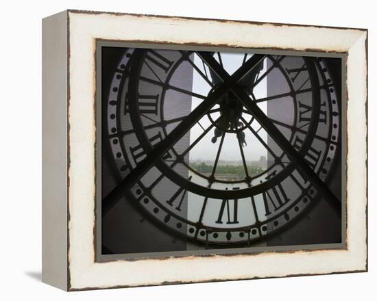 View Across Seine River from Transparent Face of Clock in the Musee d'Orsay, Paris, France-Jim Zuckerman-Framed Premier Image Canvas