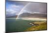 View across the Beach at Seilebost Towards Luskentyre and the Hills of North Harris with a Rainbow-Lee Frost-Mounted Photographic Print