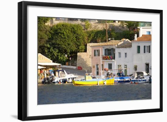 View across the Colourful Harbour, Loggos, Paxos, Paxi, Corfu, Ionian Islands, Greek Islands-Ruth Tomlinson-Framed Photographic Print