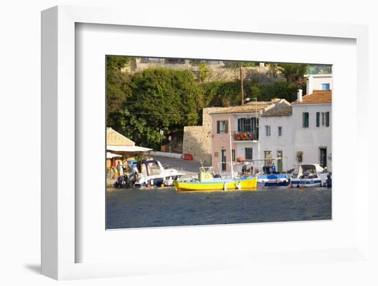 View across the Colourful Harbour, Loggos, Paxos, Paxi, Corfu, Ionian Islands, Greek Islands-Ruth Tomlinson-Framed Photographic Print