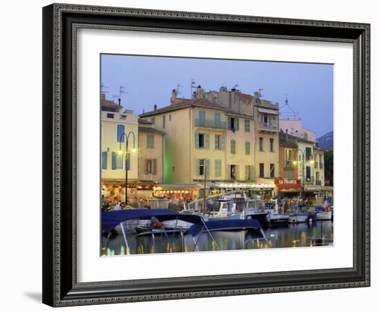 View Across the Harbour at Dusk, Cassis, Bouches-De-Rhone, Provence-Alpes-Cote-D'Azur, France-Ruth Tomlinson-Framed Photographic Print