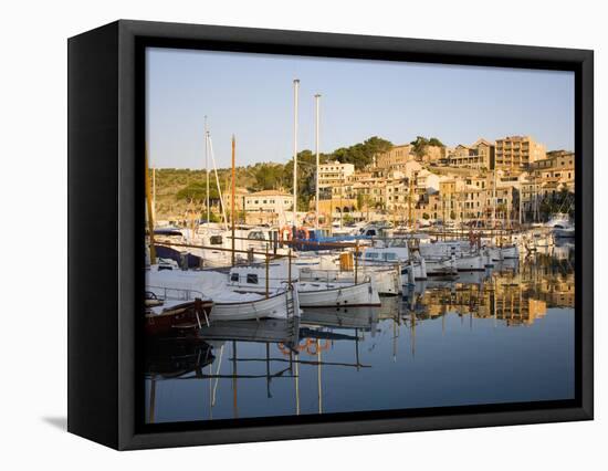 View across the Harbour at Sunrise, Port De Soller, Mallorca, Balearic Islands, Spain, Mediterranea-Ruth Tomlinson-Framed Premier Image Canvas