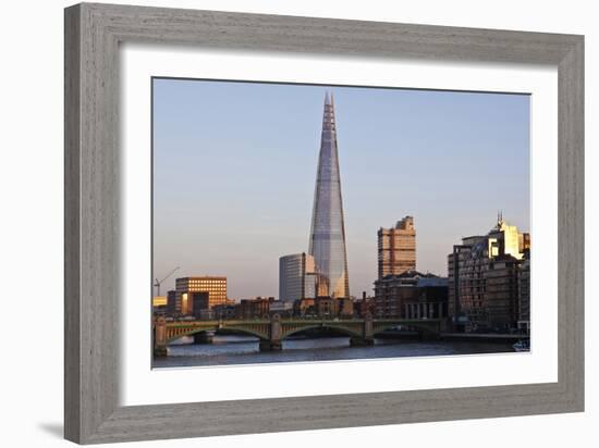 View across the Thames of the Shard, London Bridge Tower, Se1, London-Julian Castle-Framed Photo