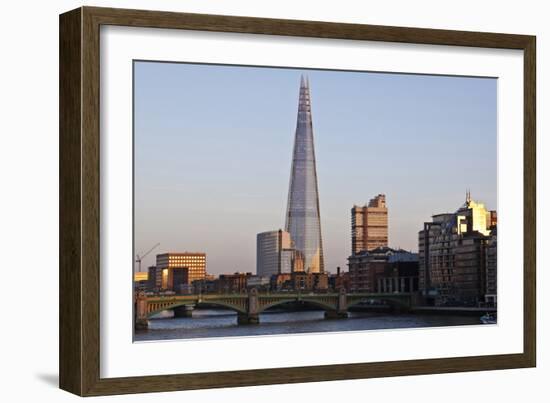 View across the Thames of the Shard, London Bridge Tower, Se1, London-Julian Castle-Framed Photo