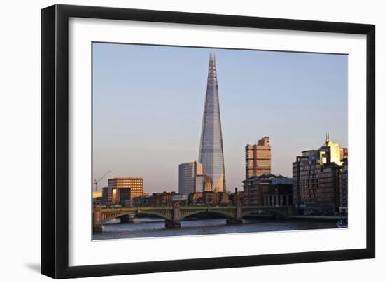 View across the Thames of the Shard, London Bridge Tower, Se1, London-Julian Castle-Framed Photo