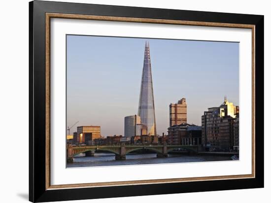 View across the Thames of the Shard, London Bridge Tower, Se1, London-Julian Castle-Framed Photo