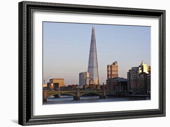 View across the Thames of the Shard, London Bridge Tower, Se1, London-Julian Castle-Framed Photo