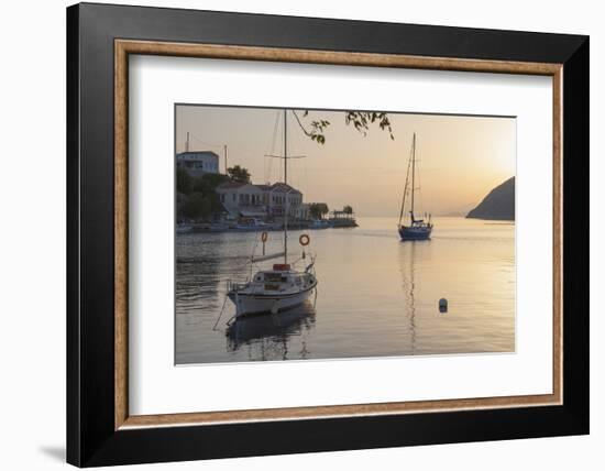 View across the Tranquil Harbour, Dodecanese Islands-Ruth Tomlinson-Framed Photographic Print