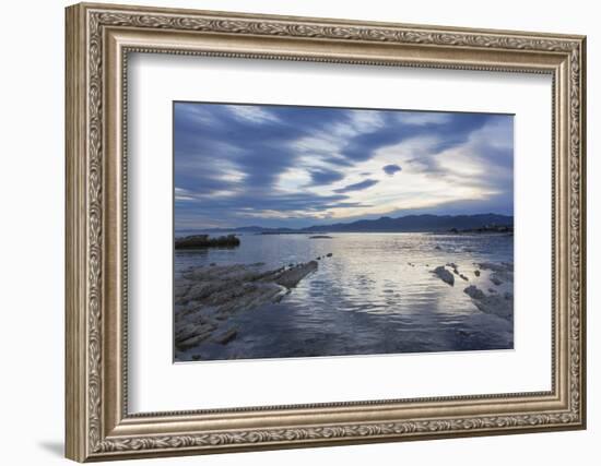 View across the tranquil waters of South Bay at dusk, Kaikoura, Canterbury, South Island, New Zeala-Ruth Tomlinson-Framed Photographic Print