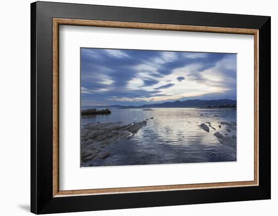 View across the tranquil waters of South Bay at dusk, Kaikoura, Canterbury, South Island, New Zeala-Ruth Tomlinson-Framed Photographic Print